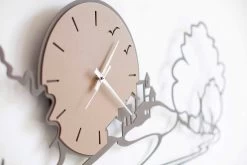 Horloge Murale Avec Paysage En Fer Noir Ou Boue Fabriquée En Italie - Paesello -Décoration D'intérieur orologio a parete con paesaggio in ferro nero o fango made in italy paesello 2