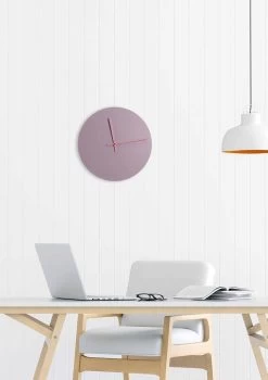 Horloge Murale Ronde En Bois Made In Italy - Imalia -Décoration D'intérieur orologio a parete design rosa moderno e rotondo in legno made in italy imalia 2