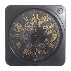 Horloge Murale Design Vintage En Acier Forme Carrée Homemotion - Curzio