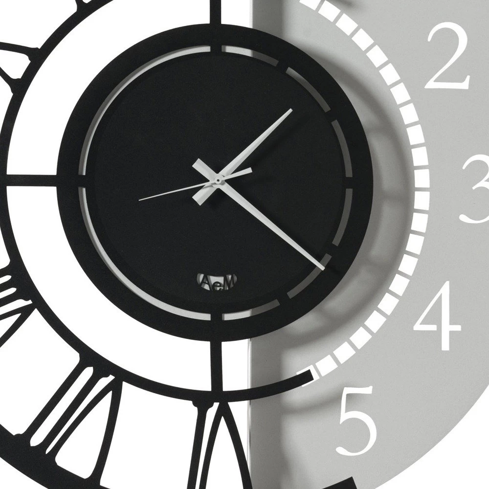 Horloge Murale En Fer Design Rond Moderne à Double Numérotation - Kassio 6 Horloge Murale En Fer Design Rond Moderne à Double Numérotation - Kassio – Image 4