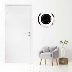 Horloge Murale En Bois Blanc Et Décorations En Bronze De Design Moderne - Mavia -Décoration D'intérieur orologio a parete in legno bianco e decori bronzo di design moderno mavia 2