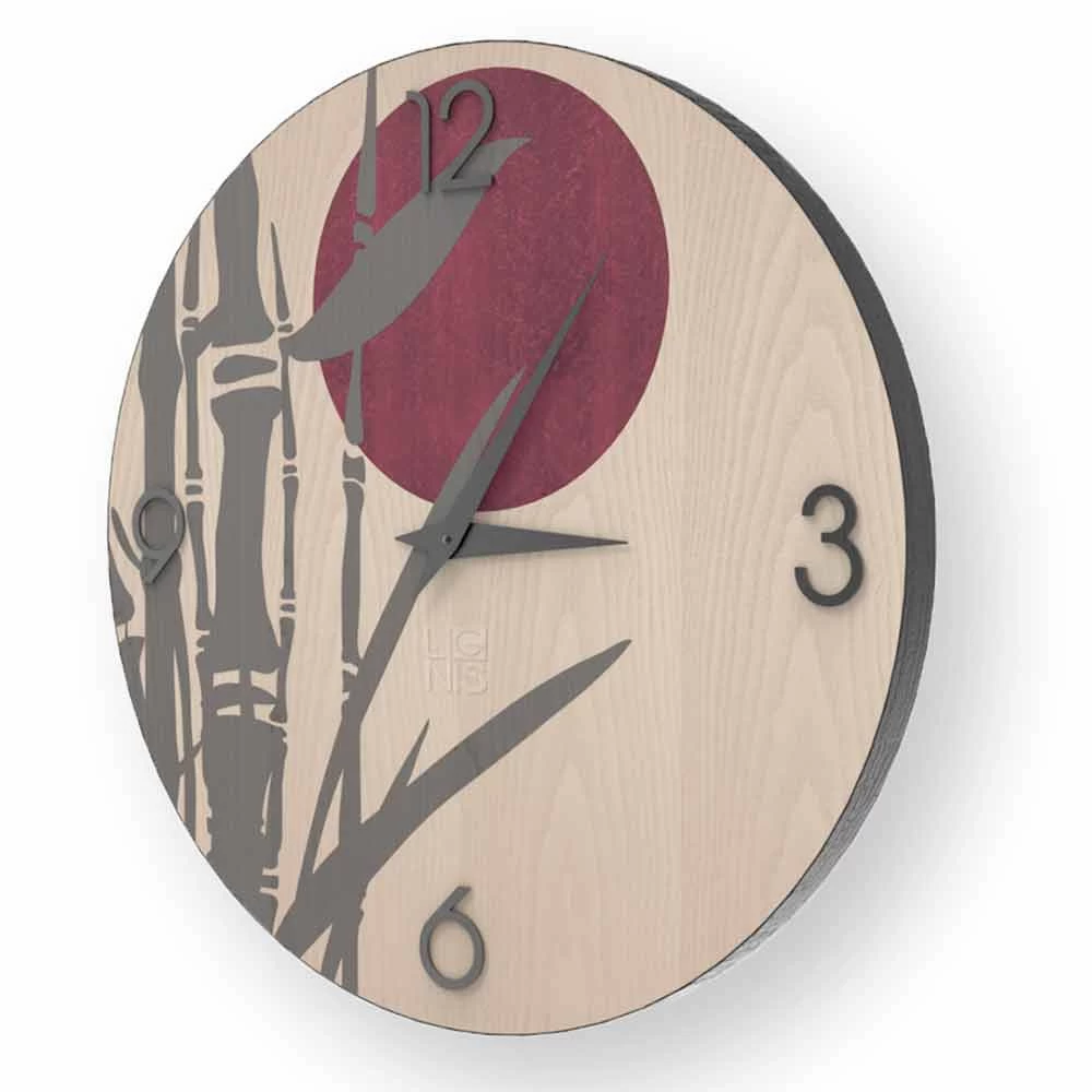 Horloge Murale Design Atina En Bois Décoré, Fabriquée En Italie 4 Horloge Murale Design Atina En Bois Décoré, Fabriquée En Italie – Image 2