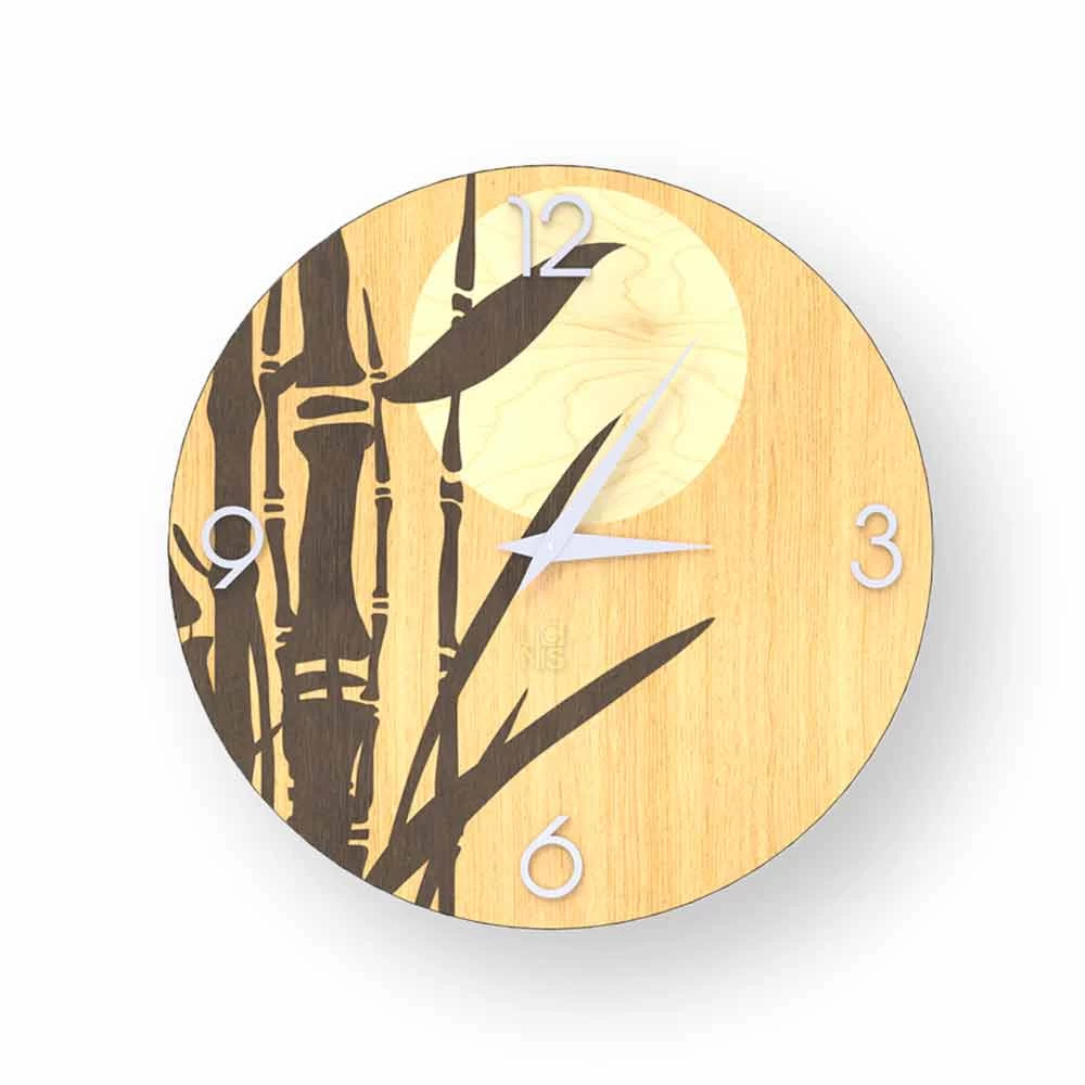 Horloge Murale Design Atina En Bois Décoré, Fabriquée En Italie 5 Horloge Murale Design Atina En Bois Décoré, Fabriquée En Italie – Image 3