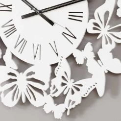 Horloge Murale En Bois Coloré Design Moderne Décorée De Papillons - Papilio 12 Horloge Murale En Bois Coloré Design Moderne Décorée De Papillons - Papilio -Décoration D'intérieur orologio a parete legno colorato design moderno decorato con farfalle papilio 2