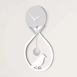 Horloge à Pendule Murale De Design Moderne Stylisé Blanc Et Gris - Thèbes