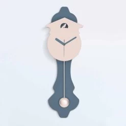 Horloge Pendule Moderne En Bois Design Gris Et Rose - Coucou