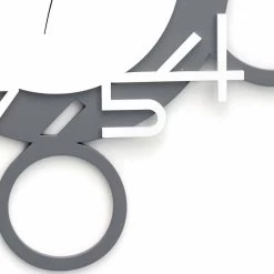 Grande Horloge Murale Design Moderne En Bois Blanc Et Gris - Chiffre -Décoration D'intérieur orologio da muro grande e moderno di design in legno bianco e grigio cifro 2