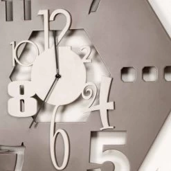 Grande Horloge Murale En Bois Design Hexagonal Moderne - Polyèdre -Décoration D'intérieur orologio da muro grande in legno di design esagonale moderno colorato poliedro 3