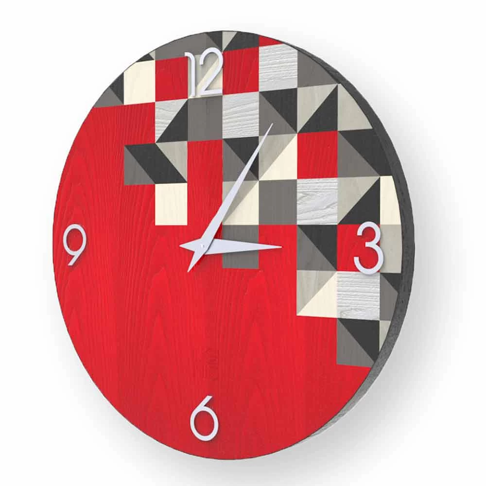 Horloge Murale En Bois De Conception Moderne Fabriquée En Italie, Peia 4 Horloge Murale En Bois De Conception Moderne Fabriquée En Italie, Peia – Image 2