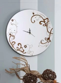 Horloge Murale En Bois Moderne Et Ronde Avec Des Décors De Design Saisonniers -Décoration D'intérieur orologio da muro moderno e rotondo in legno con decori di design season 6