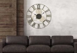Horloge Murale Ronde Diamètre 70 Cm Design Moderne En Fer Et MDF - Jutta -Décoration D'intérieur orologio da muro rotondo diametro 70 cm design moderno in ferro e mdf jutta 4
