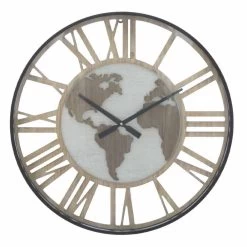 Horloge Murale Ronde Diamètre 60 Cm Moderne En Fer Et MDF