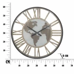 Horloge Murale Ronde Diamètre 60 Cm Moderne En Fer Et MDF -Décoration D'intérieur orologio da muro tondo diametro 60 cm moderno in ferro e mdf arnela 6