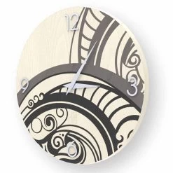 Horloge Murale De Conception Abstraite Adro En Bois, Produite En Italie -Décoration D'intérieur orologio da parete design astratto adro in legno made in italy 1