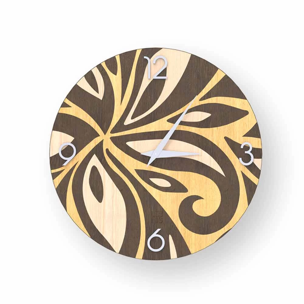 Horloge Murale Design Moderne En Bois Zane, Produite En Italie 3 Horloge Murale Design Moderne En Bois Zane, Produite En Italie