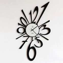 Horloge Murale Design En Fer Noir Ou Aluminium Fabriquée En Italie - Oceano -Décoration D'intérieur orologio da parete di design in ferro nero o alluminio made in italy oceano 3