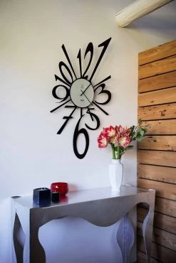 Horloge Murale Design En Fer Noir Ou Aluminium Fabriquée En Italie - Oceano -Décoration D'intérieur orologio da parete di design in ferro nero o alluminio made in italy oceano 6