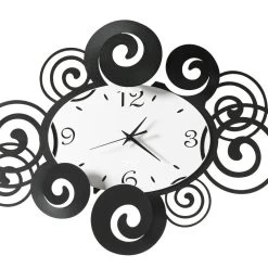 Décorations Ondulantes D'horloge Murale En Fer De Conception Horizontale - Alibreo -Décoration D'intérieur orologio da parete in ferro design orizzontale decori ondeggianti alibreo 3