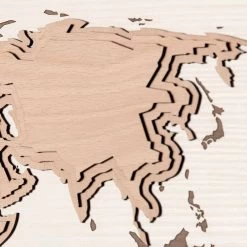 Horloge Murale En Bois Avec Décoration Carte Du Monde Made In Italy - Mappo -Décoration D'intérieur orologio da parete in legno con decorazione planisfero design soggiorno mappo 2