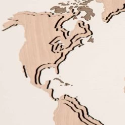 Horloge Murale En Bois Avec Décoration Carte Du Monde Made In Italy - Mappo -Décoration D'intérieur orologio da parete in legno con decorazione planisfero design soggiorno mappo 3