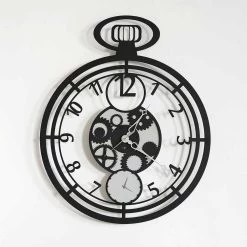 Horloge Murale Circulaire Moderne En Fer Coloré Fabriquée En Italie - Cerise