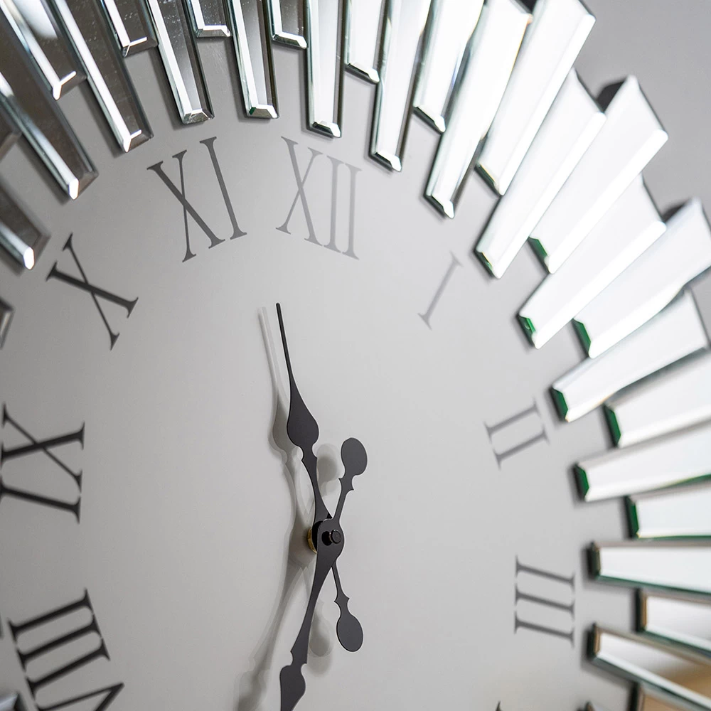 Horloge Murale Décorative Ronde En Mdf Et Verre Miroir - Tosco 8 Horloge Murale Décorative Ronde En Mdf Et Verre Miroir - Tosco – Image 6