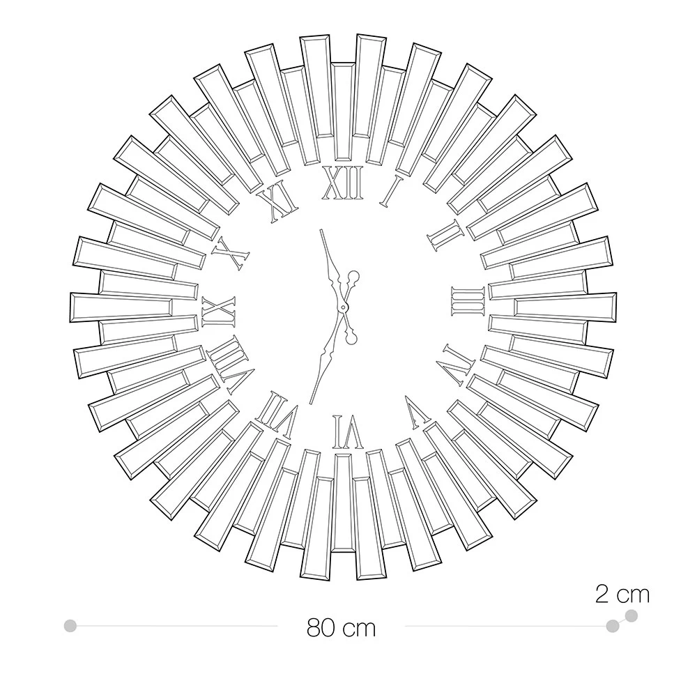 Horloge Murale Décorative Ronde En Mdf Et Verre Miroir - Tosco 9 Horloge Murale Décorative Ronde En Mdf Et Verre Miroir - Tosco – Image 7