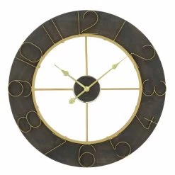 Horloge Murale Ronde Diamètre 70 Cm Design Moderne En Fer Et MDF - Tonia