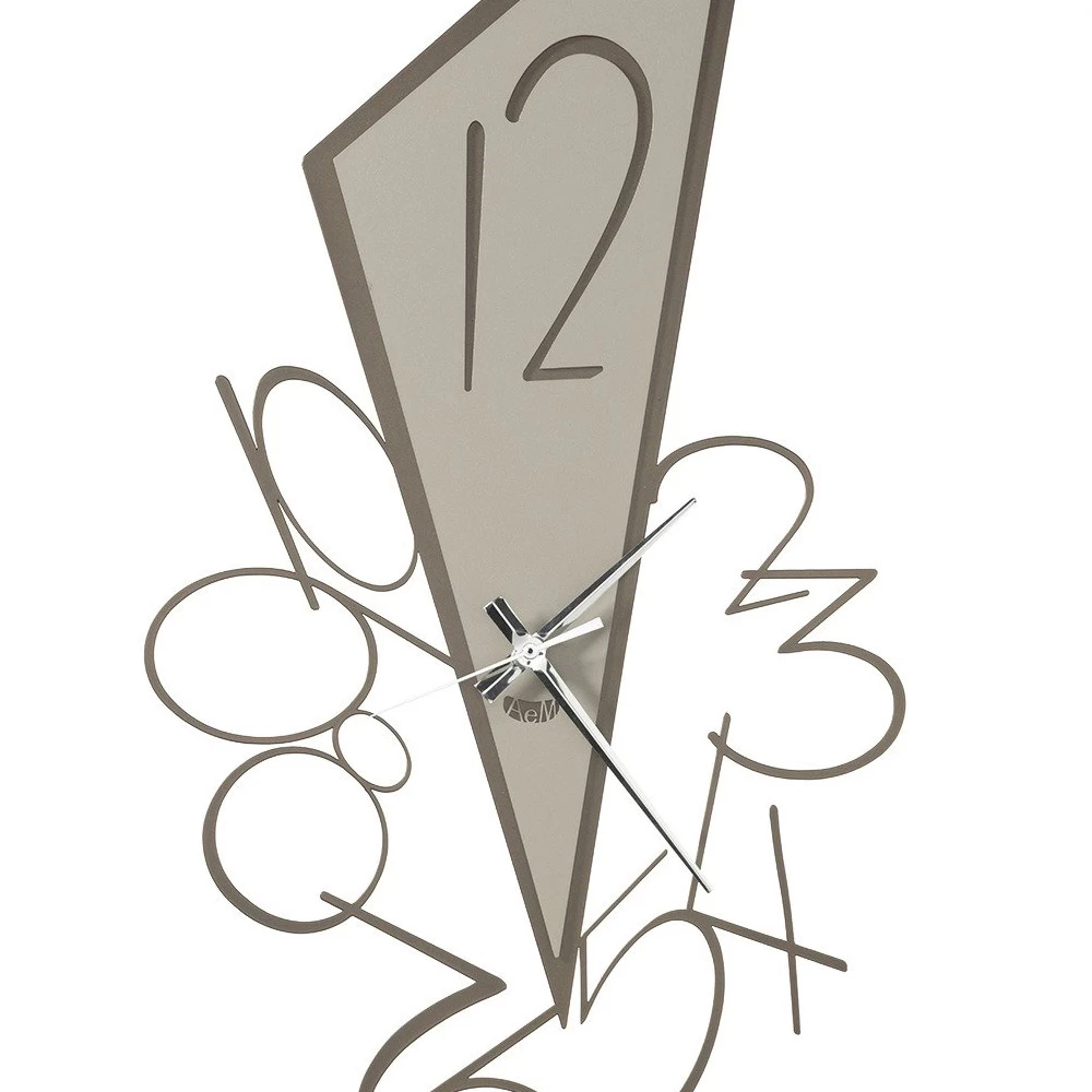 Horloge Murale Triangulaire En Fer Fabriquée En Italie 2 Tailles - Noir 4 Horloge Murale Triangulaire En Fer Fabriquée En Italie 2 Tailles - Noir – Image 2