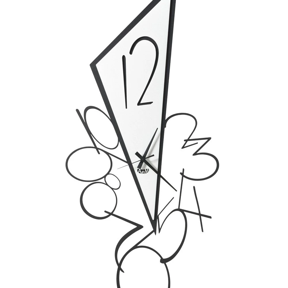 Horloge Murale Triangulaire En Fer Fabriquée En Italie 2 Tailles - Noir 13 Horloge Murale Triangulaire En Fer Fabriquée En Italie 2 Tailles - Noir – Image 11