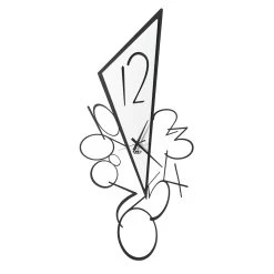 Horloge Murale Triangulaire En Fer Fabriquée En Italie 2 Tailles - Noir 17 Horloge Murale Triangulaire En Fer Fabriquée En Italie 2 Tailles - Noir -Décoration D'intérieur orologio da parete triangolare in ferro design moderno 2 misure nerope 4