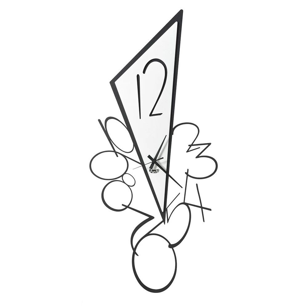 Horloge Murale Triangulaire En Fer Fabriquée En Italie 2 Tailles - Noir 7 Horloge Murale Triangulaire En Fer Fabriquée En Italie 2 Tailles - Noir – Image 5