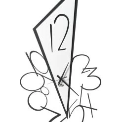 Horloge Murale Triangulaire En Fer Fabriquée En Italie 2 Tailles - Noir 18 Horloge Murale Triangulaire En Fer Fabriquée En Italie 2 Tailles - Noir -Décoration D'intérieur orologio da parete triangolare in ferro design moderno 2 misure nerope 5