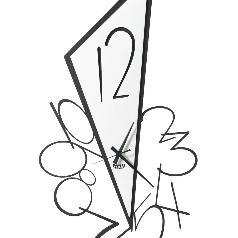 Horloge Murale Triangulaire En Fer Fabriquée En Italie 2 Tailles - Noir 8 Horloge Murale Triangulaire En Fer Fabriquée En Italie 2 Tailles - Noir – Image 6