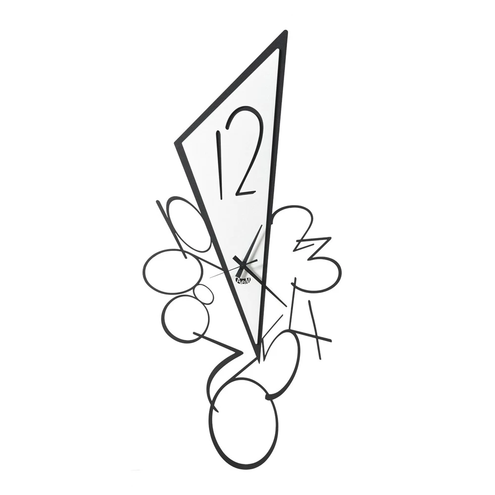 Horloge Murale Triangulaire En Fer Fabriquée En Italie 2 Tailles - Noir 12 Horloge Murale Triangulaire En Fer Fabriquée En Italie 2 Tailles - Noir – Image 10