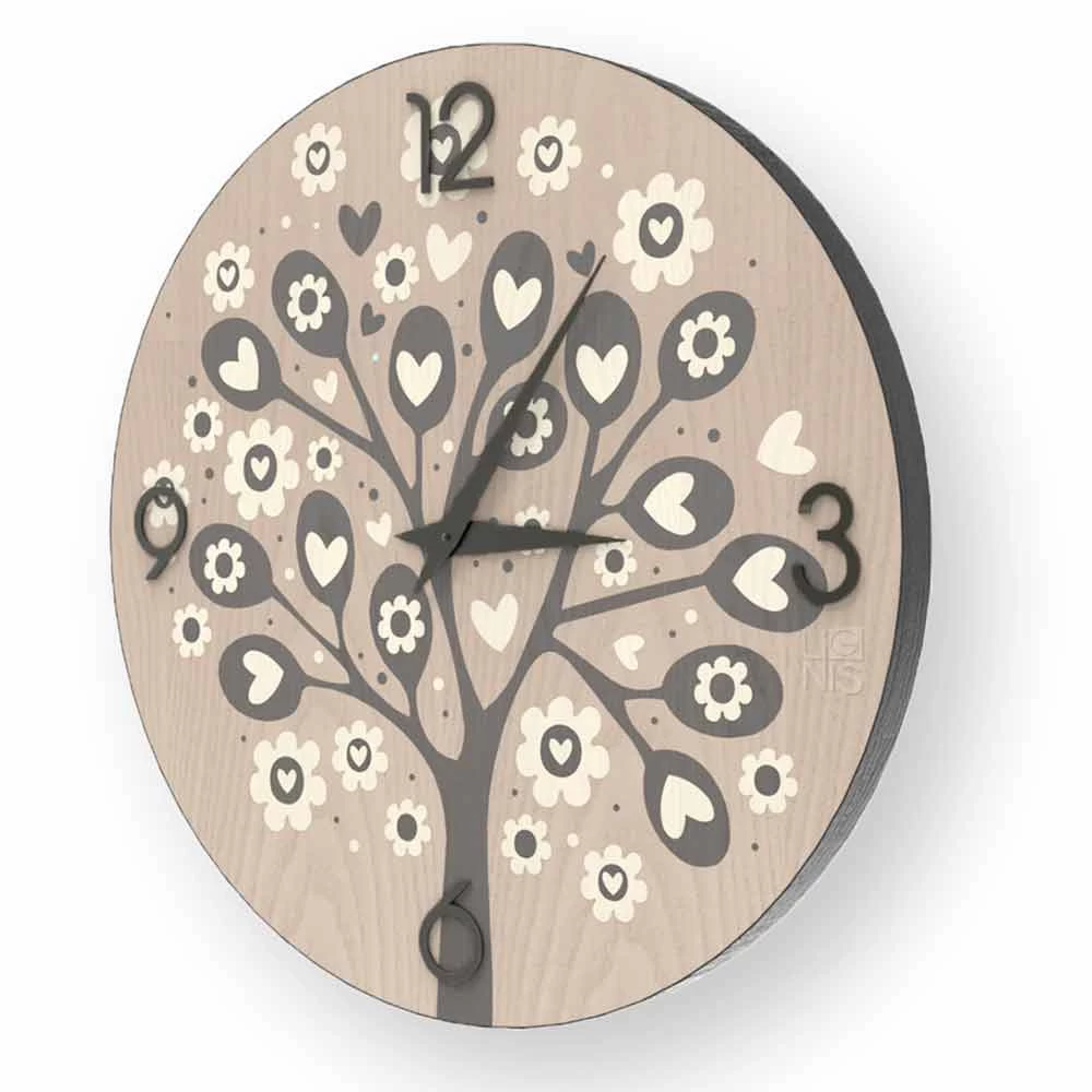 Horloge Murale Design Moderne Tree Of Heart En Bois 4 Horloge Murale Design Moderne Tree Of Heart En Bois – Image 2