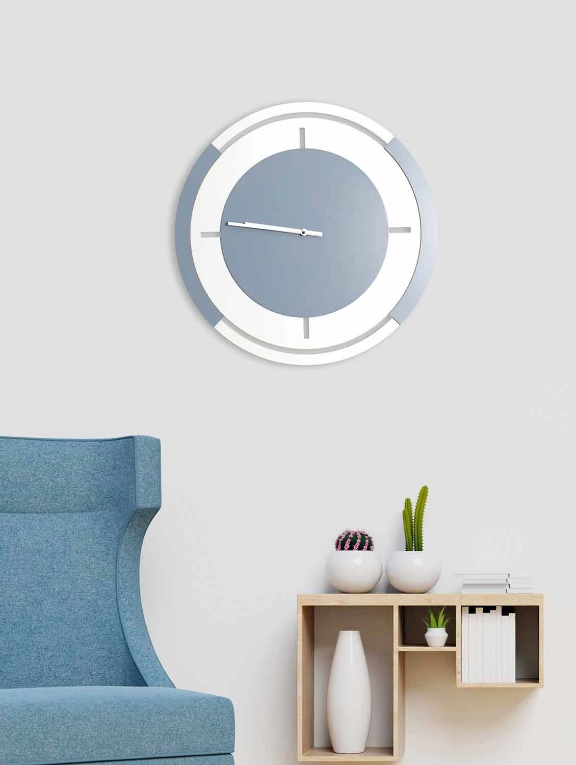 Grande Horloge Murale Ronde Classique En Bois Blanc Et Avio - Beppe 5 Grande Horloge Murale Ronde Classique En Bois Blanc Et Avio - Beppe – Image 3