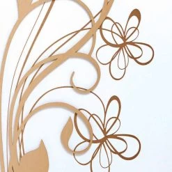 Grande Horloge Murale Carrée En Bois Blanc Avec Fleur - Florello -Décoration D'intérieur orologio grande da parete design quadrato in legno bianco con fiore florello 2