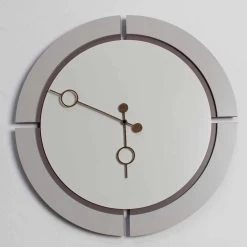 Grande Horloge Murale Ronde Design Moderne En Bois Marron Et Beige - Osvego