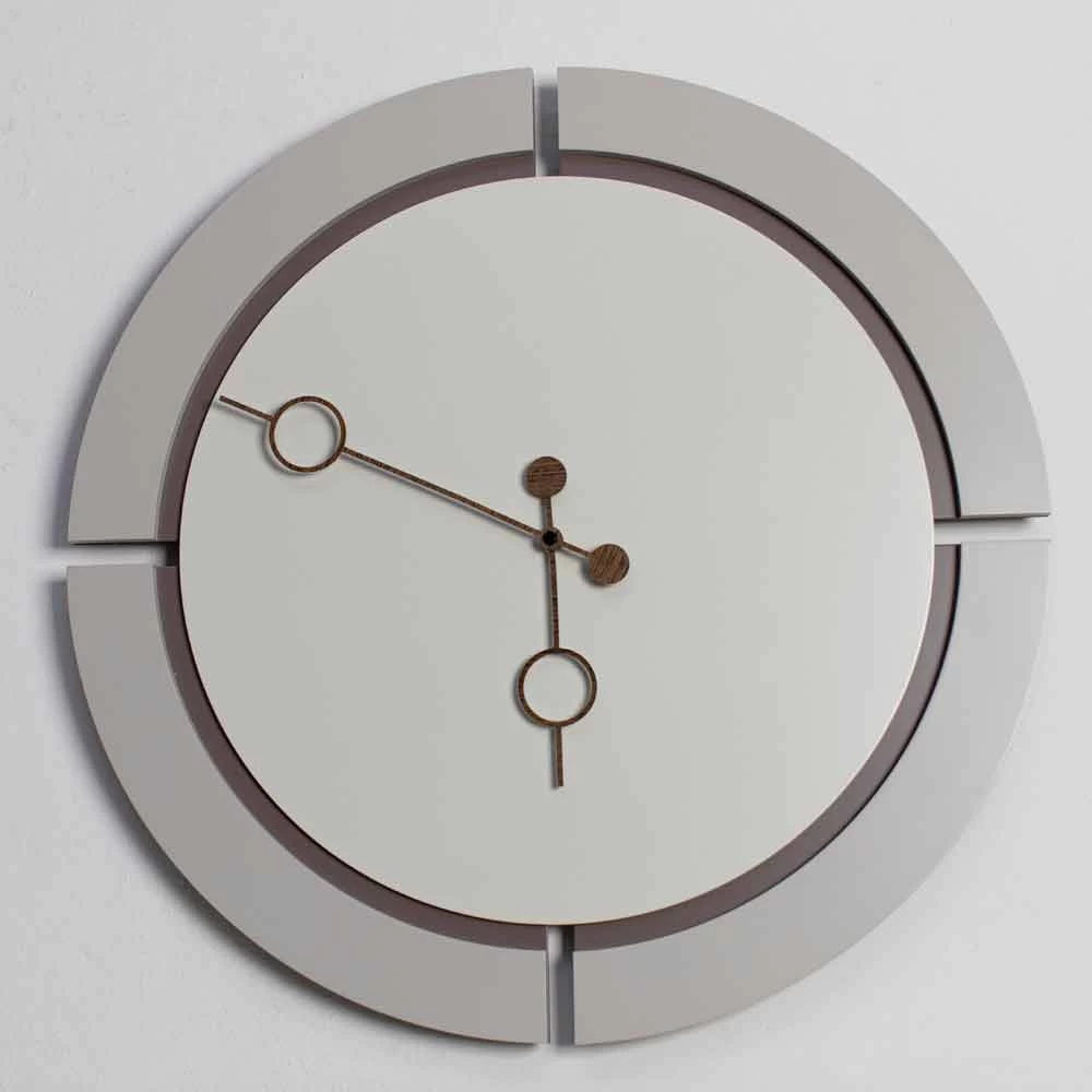 Grande Horloge Murale Ronde Design Moderne En Bois Marron Et Beige - Osvego 3 Grande Horloge Murale Ronde Design Moderne En Bois Marron Et Beige - Osvego