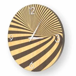 Horloge Azzio En Bois Décorée, Fabriquée En Italie -Décoration D'intérieur orologio in legno decorato di design azzio made in italy 3