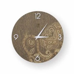 Horloge En Bois Décorée De Design Moderne Dolo, Fabriquée En Italie -Décoration D'intérieur orologio in legno decorato dolo design moderno fatto in italia 2