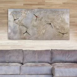 Horloge Murale Moderne Avec Cinq Cadrans Miles, Faite En Italie