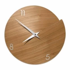 Horologe Murale Moderne Atrisanal En Bois Naturel Made In Italy – Cratere