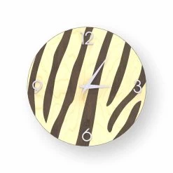 Horloge Murale Design Moderne En Bois De Sienne, Fabriquée En Italie