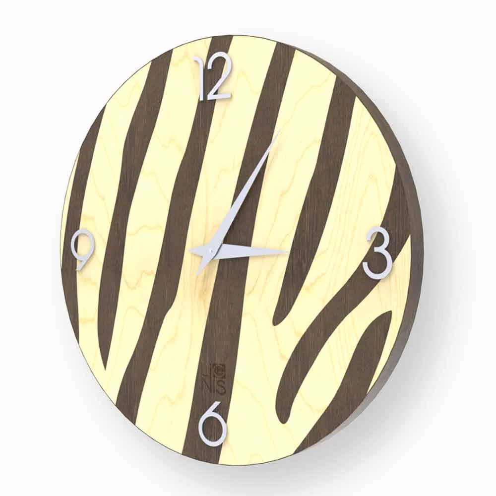 Horloge Murale Design Moderne En Bois De Sienne, Fabriquée En Italie 4 Horloge Murale Design Moderne En Bois De Sienne, Fabriquée En Italie – Image 2
