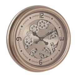 Horloge Murale Ronde En Acier Et Mdf Design Classique Homemotion - Tapisserie