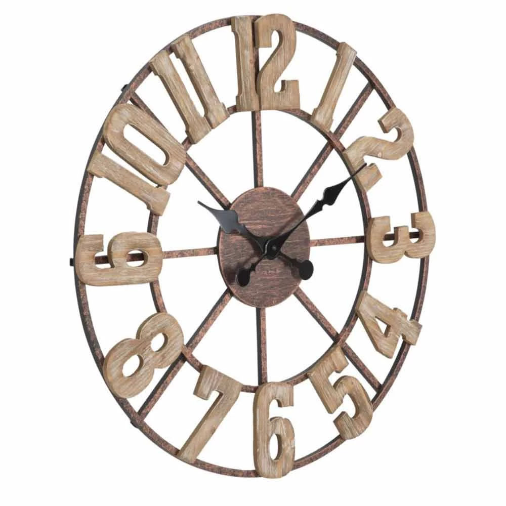 Horloge Murale Ronde Design Moderne En Fer Et MDF - Taichi 4 Horloge Murale Ronde Design Moderne En Fer Et MDF - Taichi – Image 2