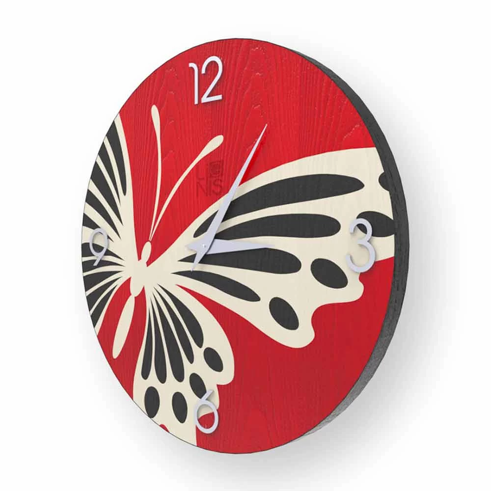 Horloge Murale Ronde En Bois Zelbio Fabriquée En Italie 4 Horloge Murale Ronde En Bois Zelbio Fabriquée En Italie – Image 2