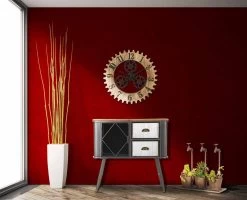 Horloge Murale Ronde De Design Moderne En Fer Et MDF - Gitta -Décoration D'intérieur orologio tondo da parete di design moderno in ferro e mdf gitta 6